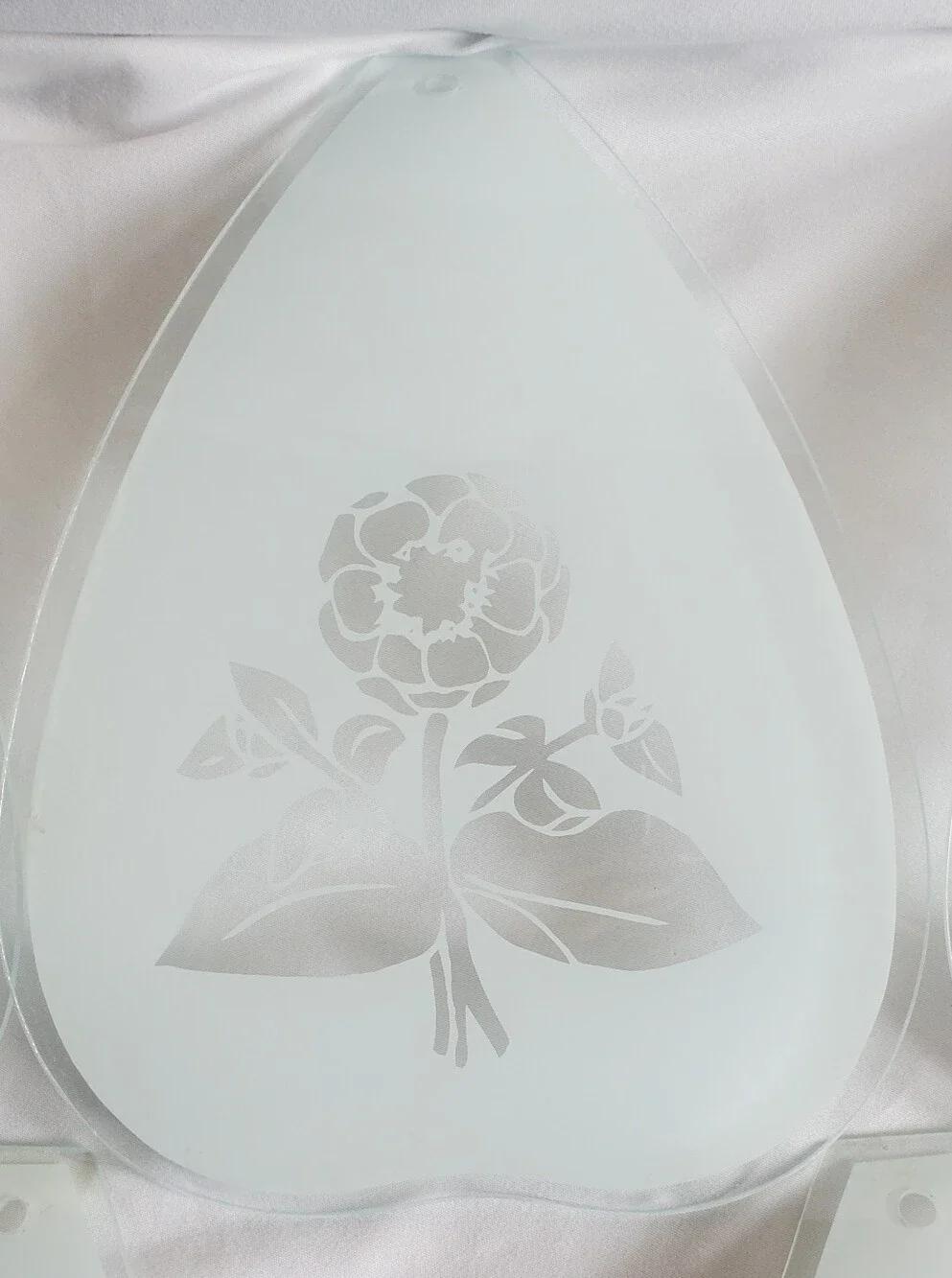 Frosted Glass Floral Vtg Lampshade  Replacement Panels Rose Sunflower, Set Of 6